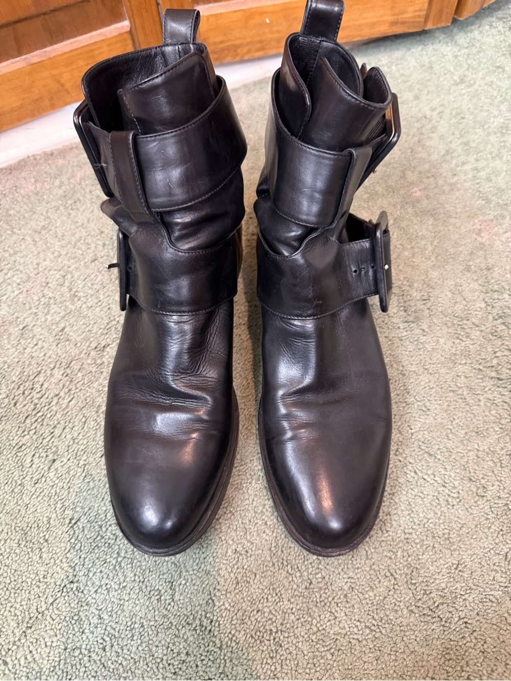 PIERRE HARDY LADIES Leather Double Buckle Ankle Boots, EUC